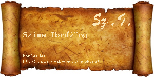 Szima Ibrány névjegykártya